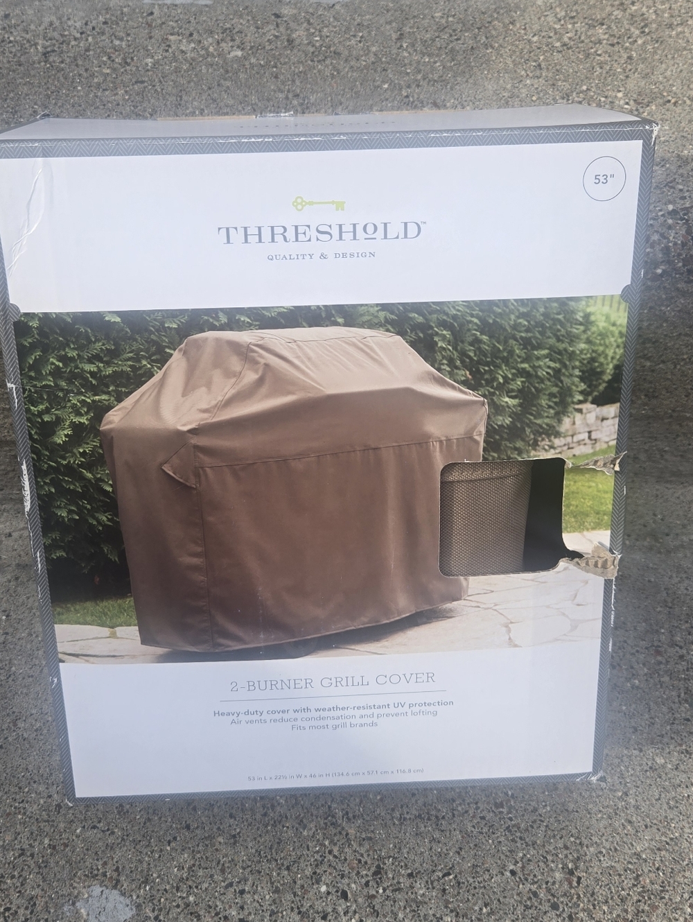 Threshold Brown 2-Burner Grill Cover - Weather-Resistant